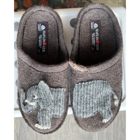 Haflinger Wool Classic brown elephant Clogs Sz 6/EU 37 Slip On Slippers Germany - Picture 1 of 7